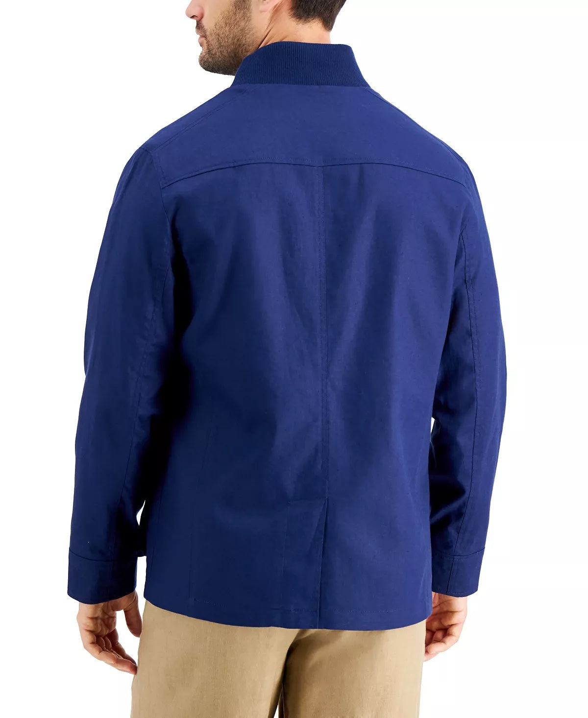 Tasso Elba Mens Regular Fit Zip Up Jacket Navy Blue Medium