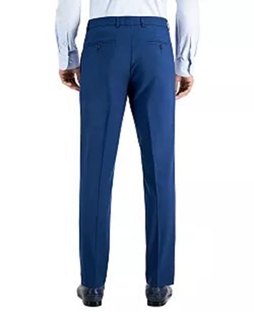 Perry Ellis Mens Slim fit Dress Pants 38 / 29 Blue Solid Stretch