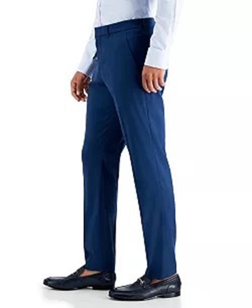 Perry Ellis Portfolio Mens Slim fit Dress Pants 30 / 30 Navy Blue Solid