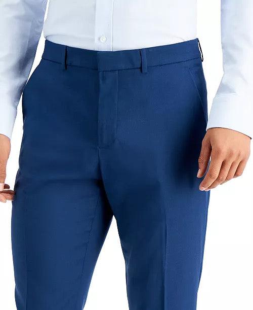 Perry Ellis Portfolio Mens Slim fit Dress Pants 30 / 30 Navy Blue Solid