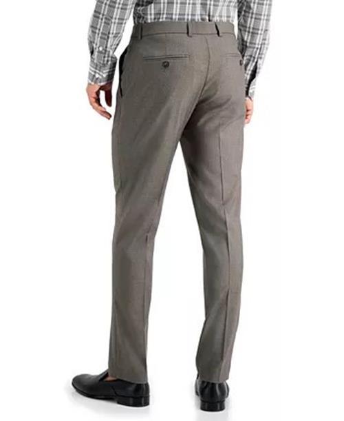 Perry Ellis Mens Slim fit Dress Pants 30 / 30 Brown Solid Stretch