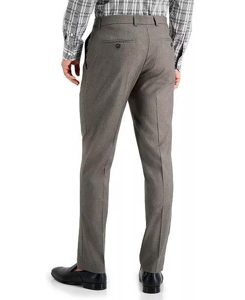 Perry Ellis Mens Slim fit Dress Pants 31 / 32 Brown Solid Stretch