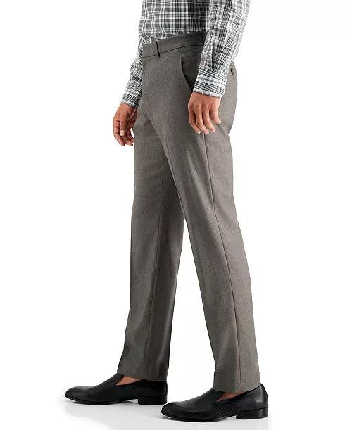 Perry Ellis Mens Slim fit Dress Pants 31 / 32 Brown Solid Stretch