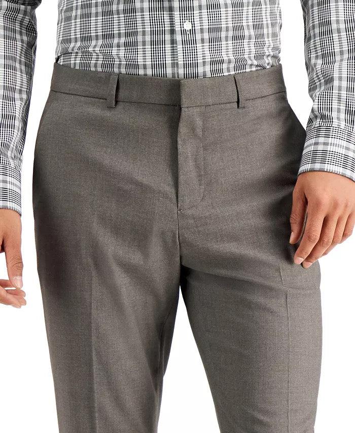 Perry Ellis Mens Slim fit Dress Pants 34 / 29 Brown Solid