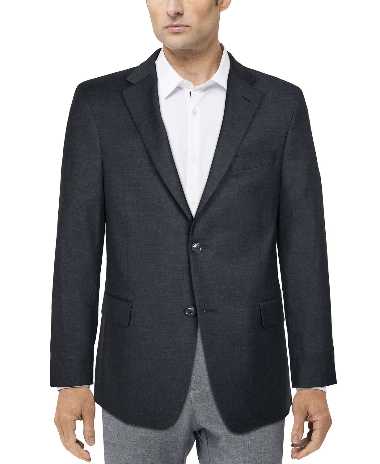 Tommy Hilfiger Mens Modern fit Suit Jacket Blazer 38 R Charcoal Grey Solid Stretch