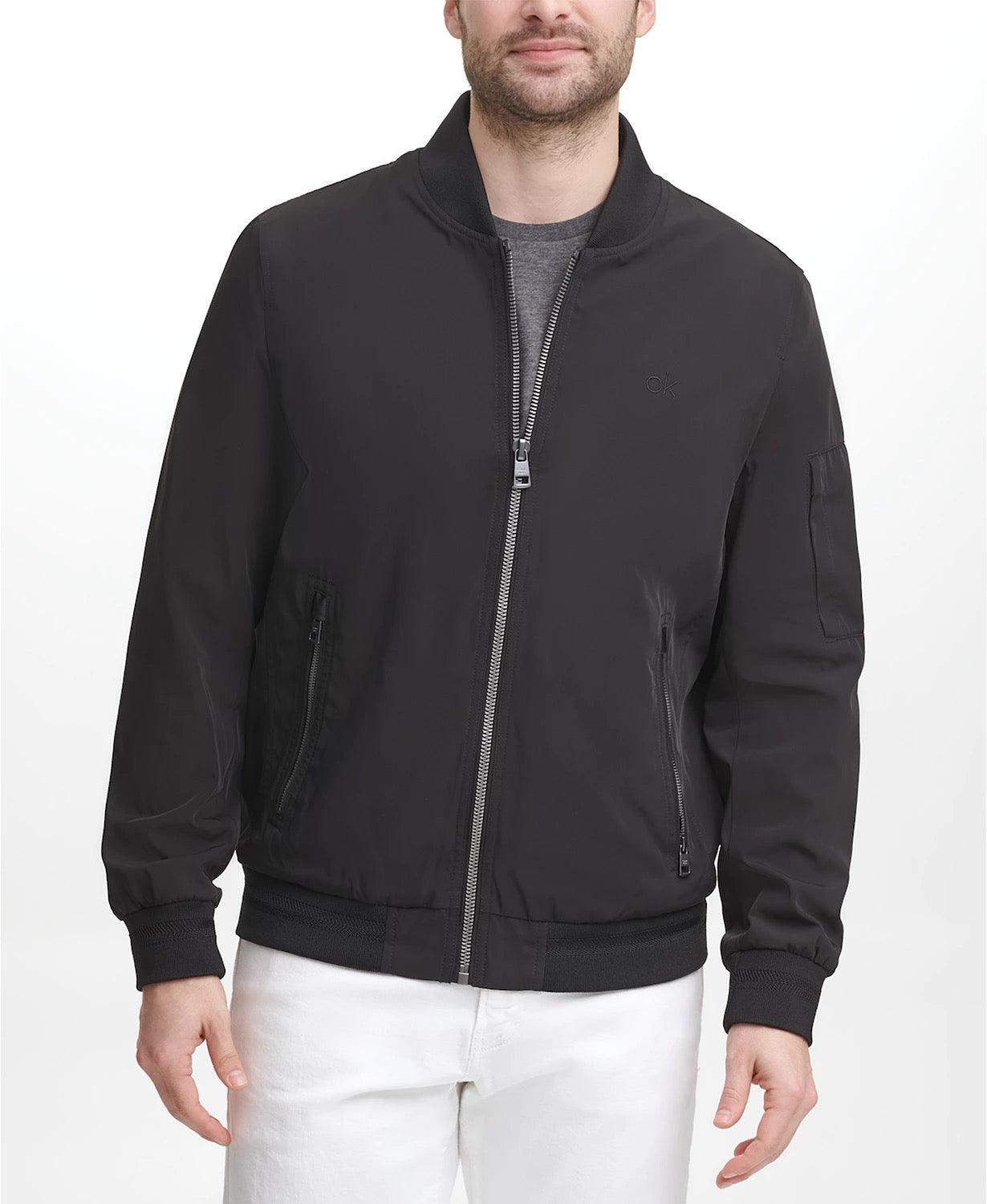 Calvin Klein Men's Full Zip Bomber Jacket Coat Black Large