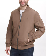 Calvin Klein Men's Full Zip Flight Jacket Dark Tan 2XL
