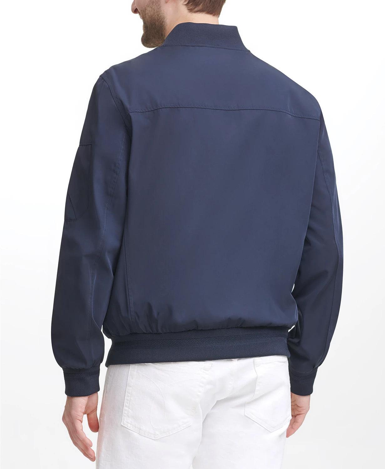 Calvin Klein Men's Full Zip Flight Bomber Jacket True Navy Blue Medium