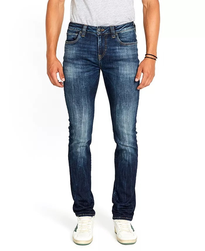 Buffalo David Bitton Men's  Slim Ash Stretch Fit Jeans Indigo Blue 34 x 32