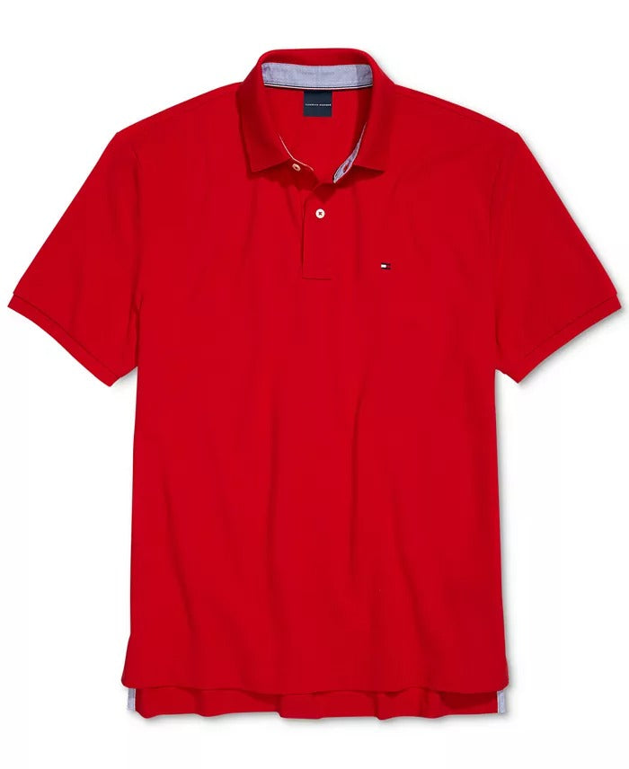 Tommy Hilfiger Men's Classic-Fit Ivy Polo Shirt with Magnetic Closure Small Red