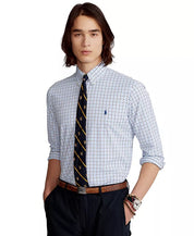 Polo Ralph Lauren Men's Big Tall Plaid Button Down Shirt White Sky Blue 2LT 2XLT
