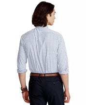 Polo Ralph Lauren Men's Big Tall Plaid Button Down Shirt White Sky Blue 2LT 2XLT