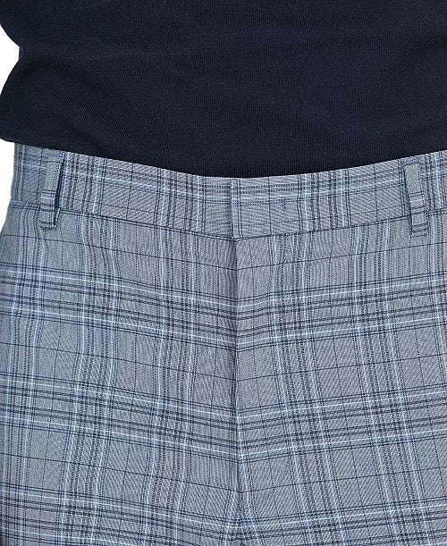 Tommy Hilfiger Men's Slim Fit Suit Dress Pants Flex Stretch Blue Plaid 34 x 32