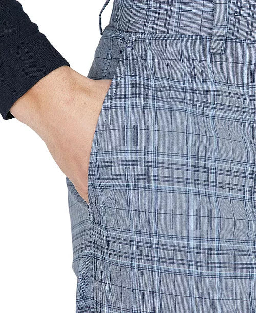 Tommy Hilfiger Men's Slim Fit Suit Dress Pants Flex Stretch Blue Plaid 34 x 32