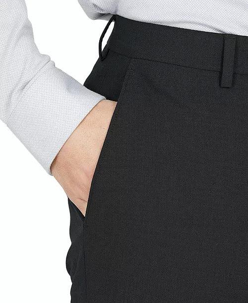 Bar Iii Mens Slim fit Wool Dress Pants 32 / 30 Black Solid