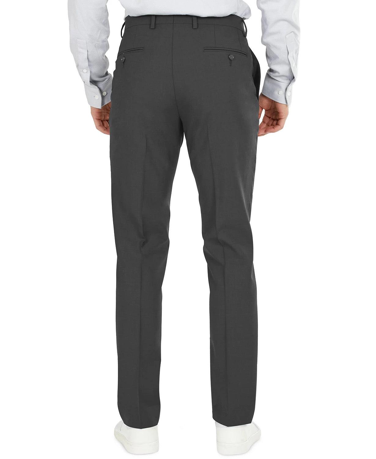 Bar Iii Mens Slim fit Dress Pants 36 / 32 Grey Solid