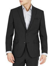 Bar Iii Mens Slim fit Suit Jacket Blazer 40 L Black Solid Wool