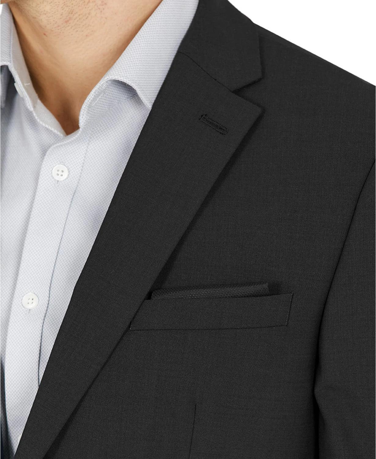 Bar Iii Mens Slim fit Wool Suit Jacket Blazer 40 L Black Solid