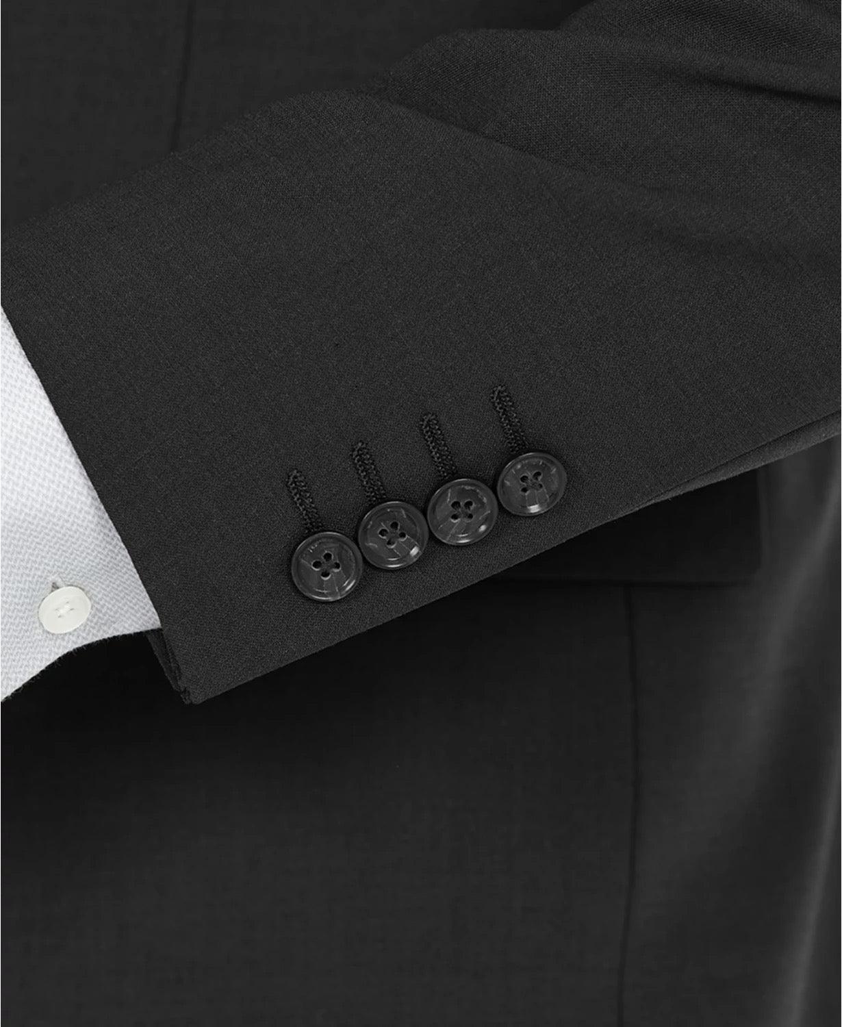 Bar Iii Mens Slim fit Wool Suit Jacket Blazer 40 L Black Solid