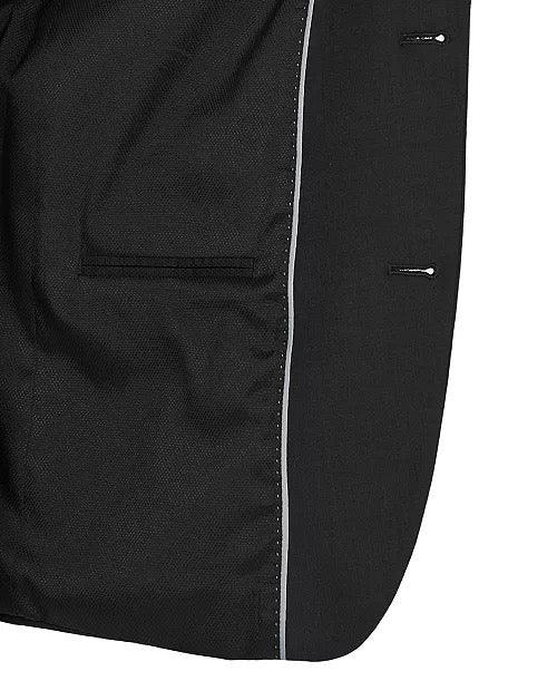 Bar Iii Mens Slim fit Wool Suit Jacket Blazer 40 L Black Solid