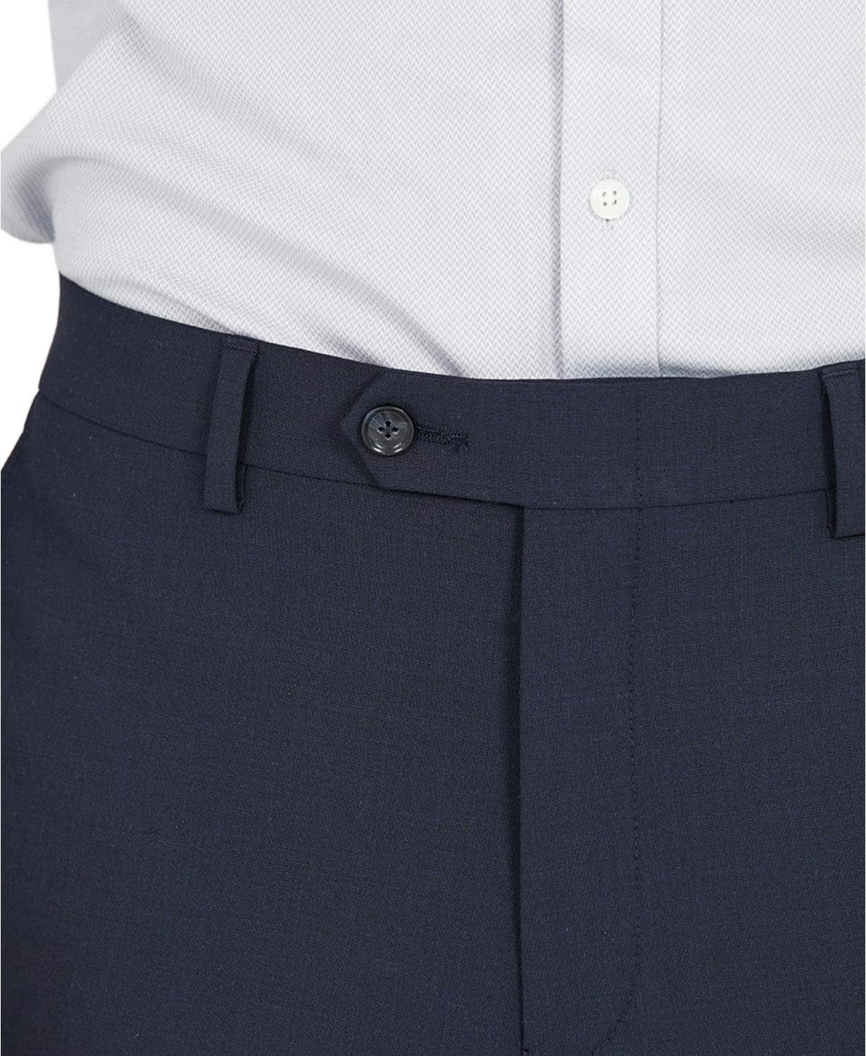 Bar Iii Mens Slim fit Wool Dress Pants 30 / 30 Navy  Blue Solid