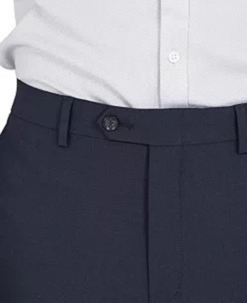 Bar Iii Mens Slim fit Dress Pants 32 / 34 Navy Blue Solid Stretch Wool