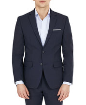 Bar Iii Mens Skinny fit Suit Jacket Blazer 38 S Navy Blue Solid Stretch Wool