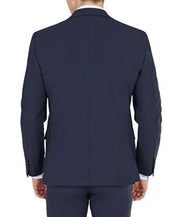 Bar Iii Mens Skinny fit Suit Jacket Blazer 38 S Navy Blue Solid Stretch Wool