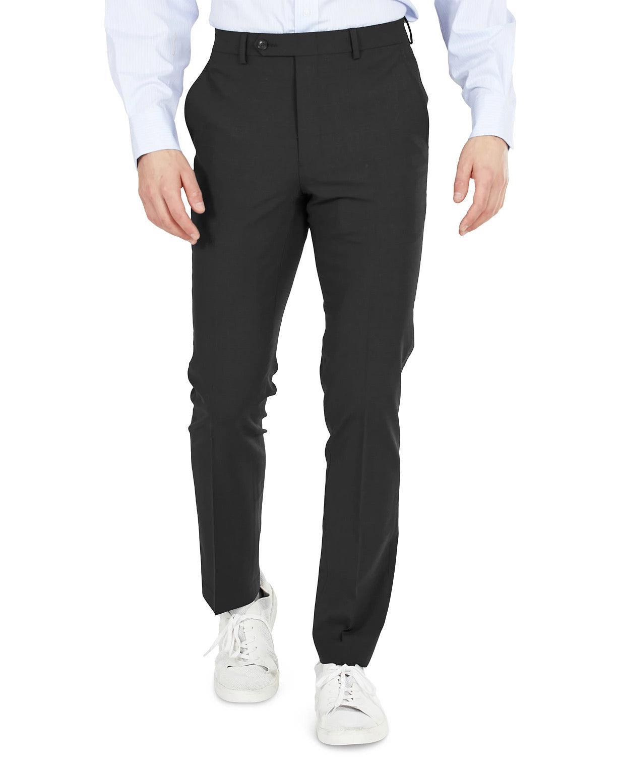 Bar Iii Mens Skinny fit Wool Dress Pants 33 / 30 Black Solid