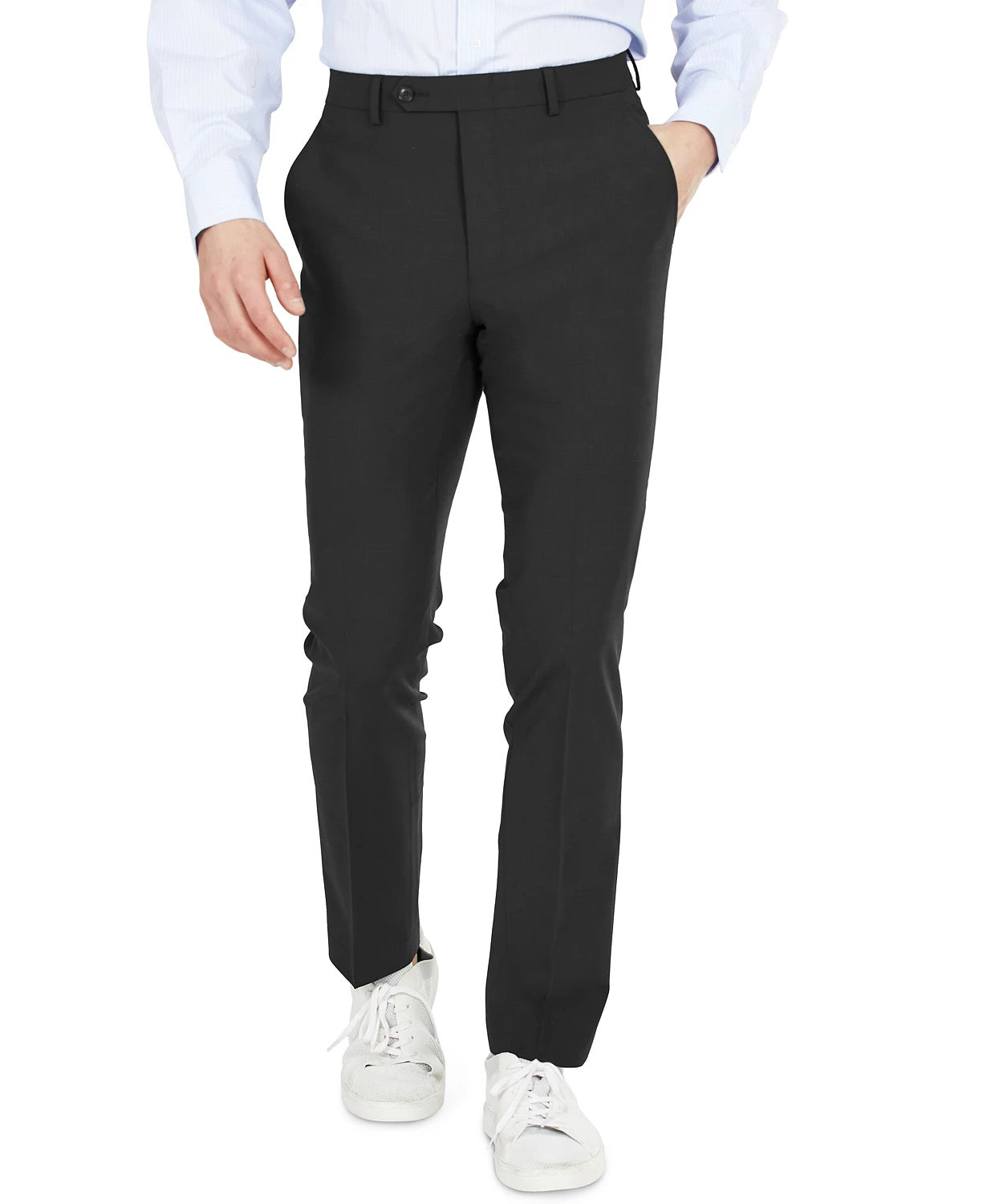 Bar Iii Mens Skinny fit Wool Dress Pants 32 / 32 Black Solid