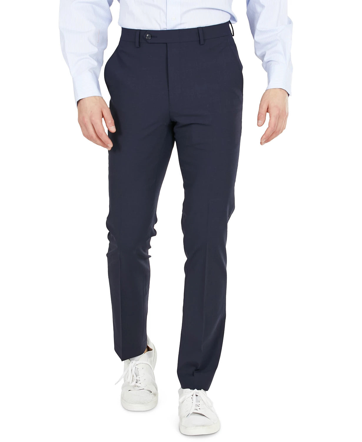 Bar Iii Mens Skinny fit Wool Dress Pants 32 / 32 Blue Solid