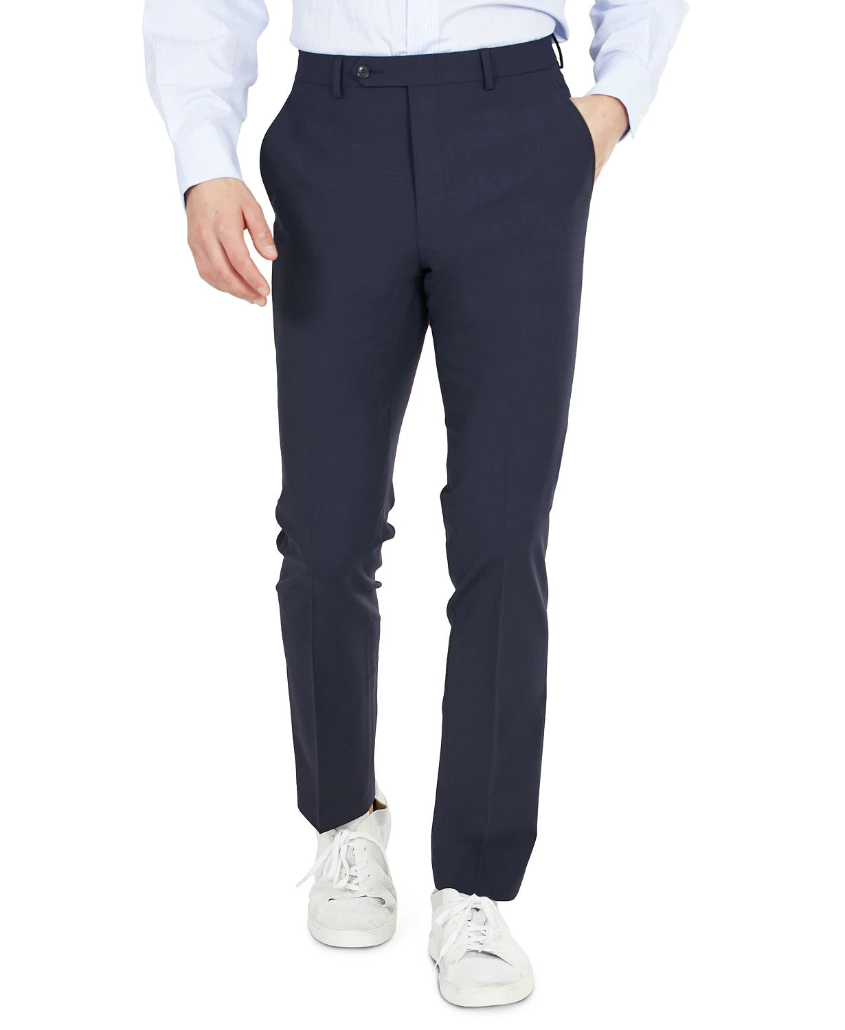 Bar Iii Mens Skinny fit Wool Dress Pants 32 / 32 Blue Solid