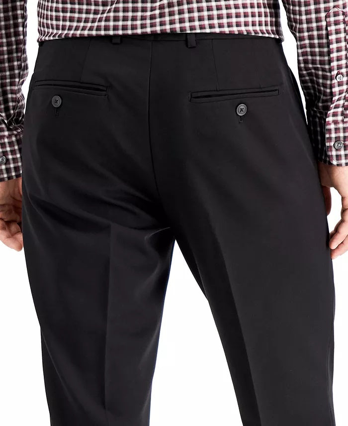 Perry Ellis Mens Modern fit Dress Pants 34 / 32 Black Solid Stretch