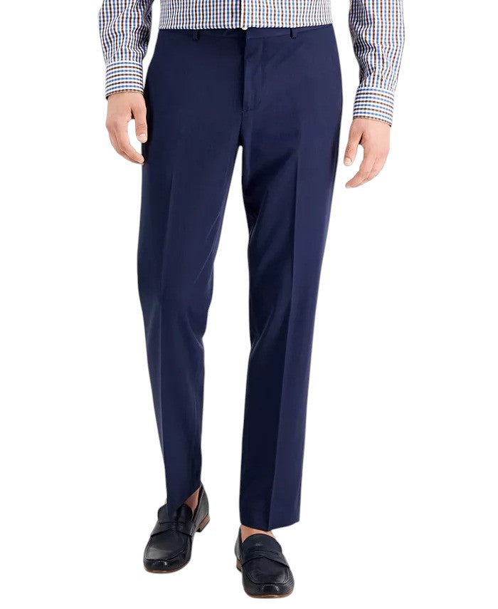 Perry Ellis Portfolio Mens Modern fit Dress Pants 30 / 30 Steel Blue Plaid