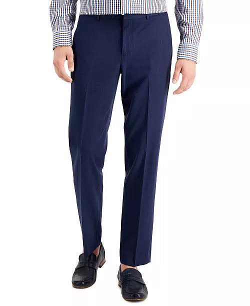 Perry Ellis Mens Modern fit Dress Pants 40 / 30 Navy Blue Solid Stretch