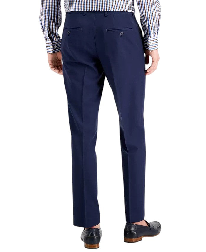 Perry Ellis Portfolio Mens Modern fit Dress Pants 30 / 30 Steel Blue Plaid