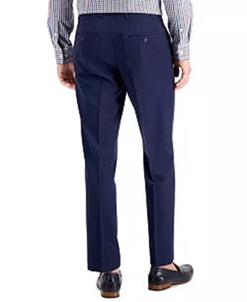 Perry Ellis Mens Modern fit Dress Pants 36 / 30 Navy Blue Solid Stretch