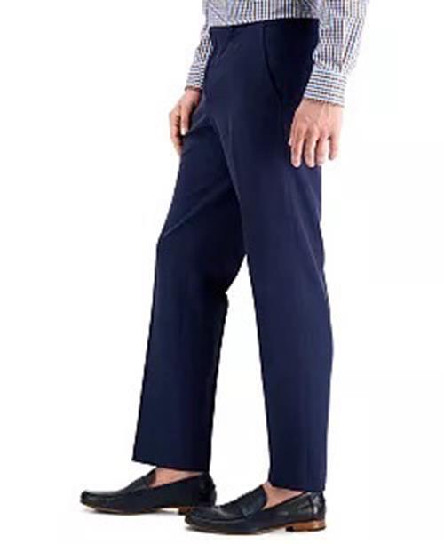 Perry Ellis Mens Modern fit Dress Pants 40 / 30 Navy Blue Solid Stretch