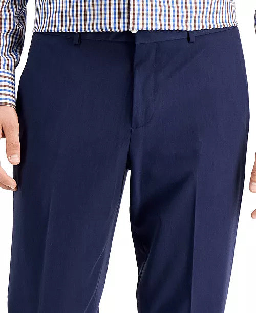 Perry Ellis Mens Modern fit Dress Pants 36 / 30 Navy Blue Solid Stretch