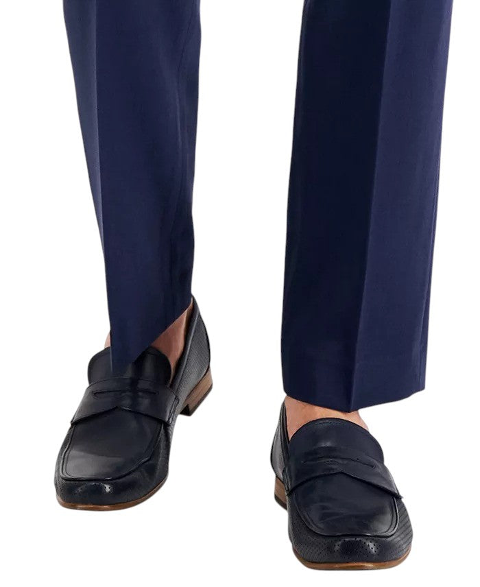 Perry Ellis Portfolio Mens Modern fit Dress Pants 42 / 30 Navy  Blue Solid
