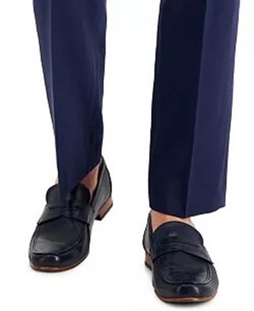Perry Ellis Mens Modern fit Dress Pants 40 / 30 Navy Blue Solid Stretch
