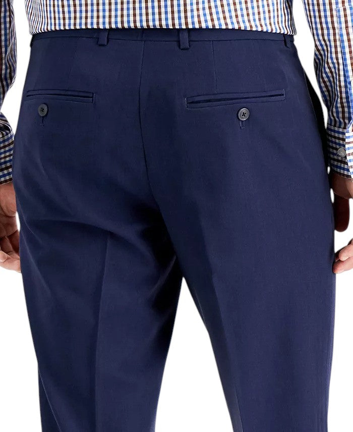 Perry Ellis Portfolio Mens Modern fit Dress Pants 30 / 30 Steel Blue Plaid