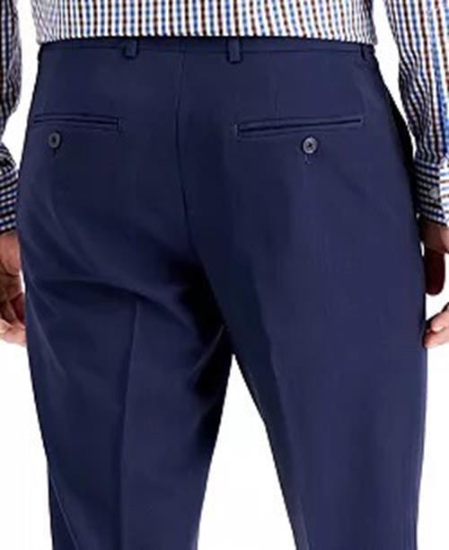 Perry Ellis Mens Modern fit Dress Pants 40 / 30 Navy Blue Solid Stretch