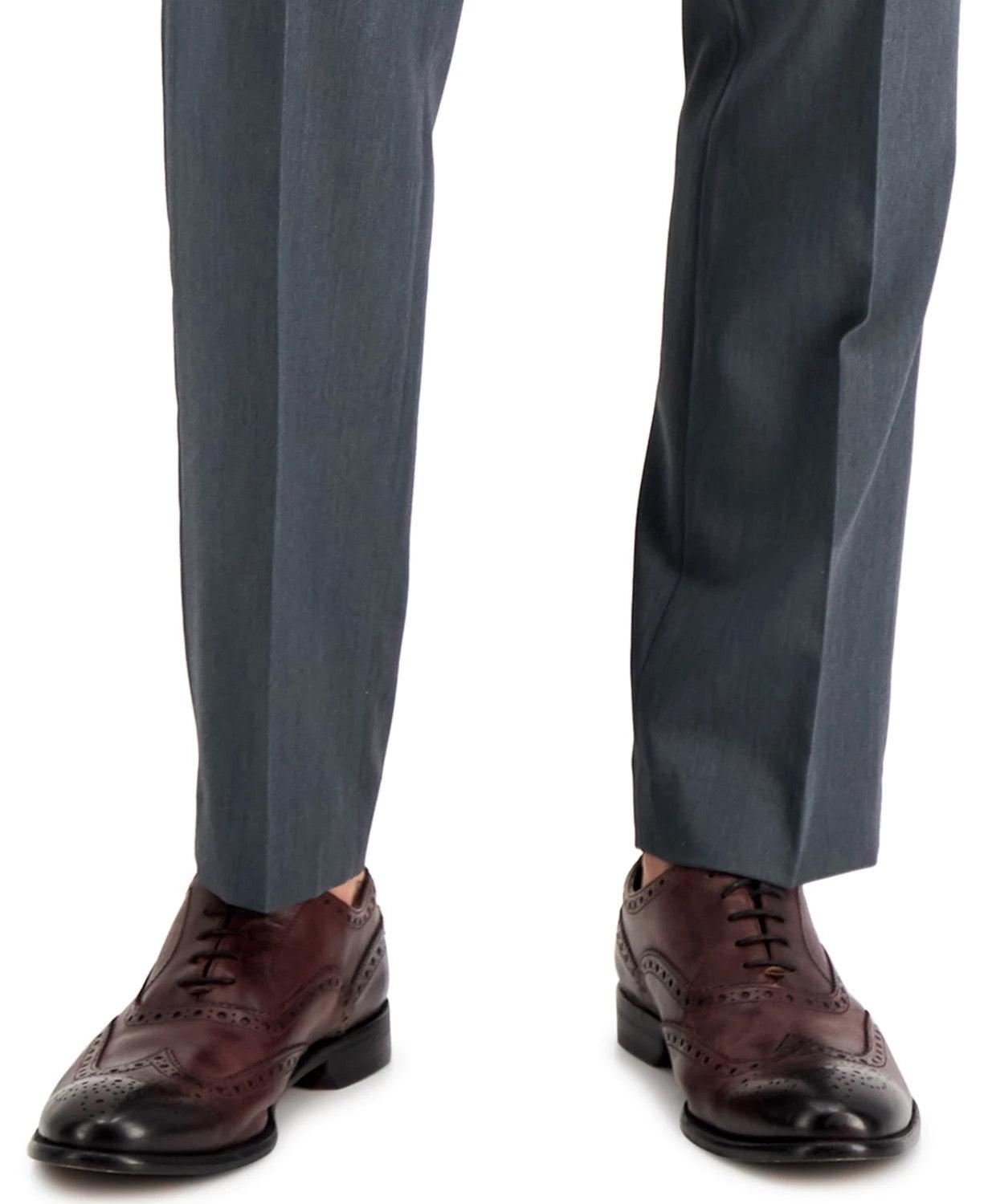 Perry Ellis Mens Modern fit Dress Pants 33 / 30 Gray Solid
