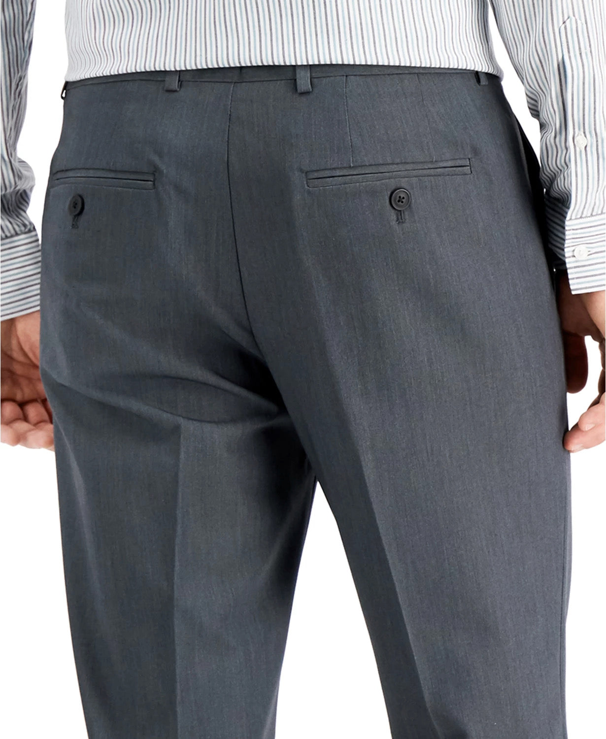 Perry Ellis Portfolio Mens Modern fit Dress Pants 34 / 29 Smoked Pearl Gray Solid