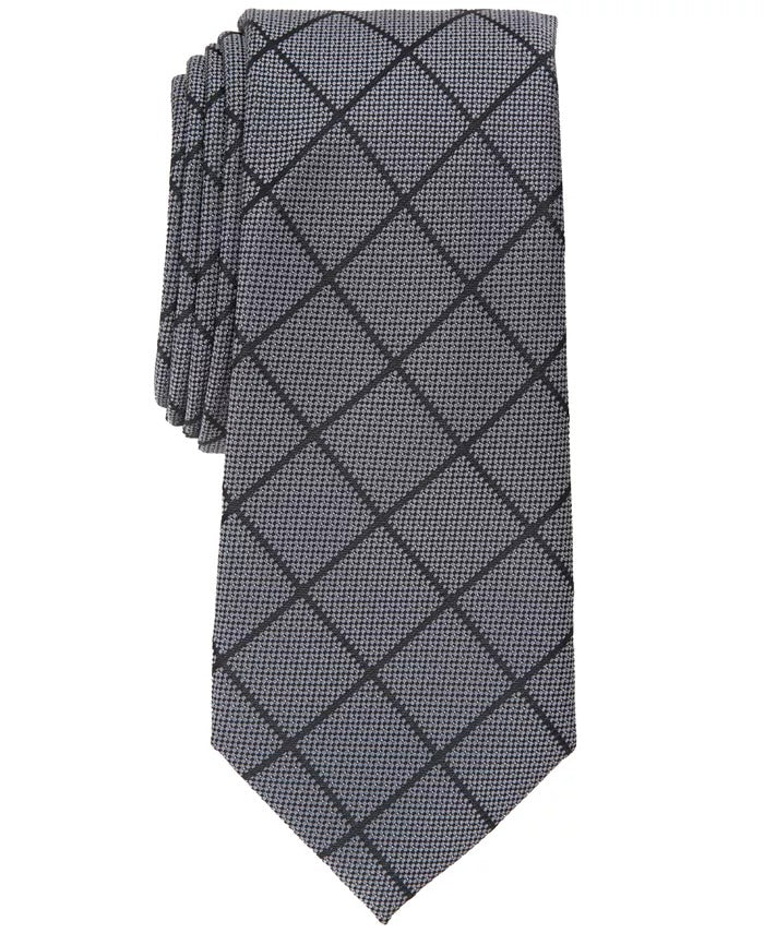 Alfani Mens Sussex Pane Tie Silver ONE SIZE