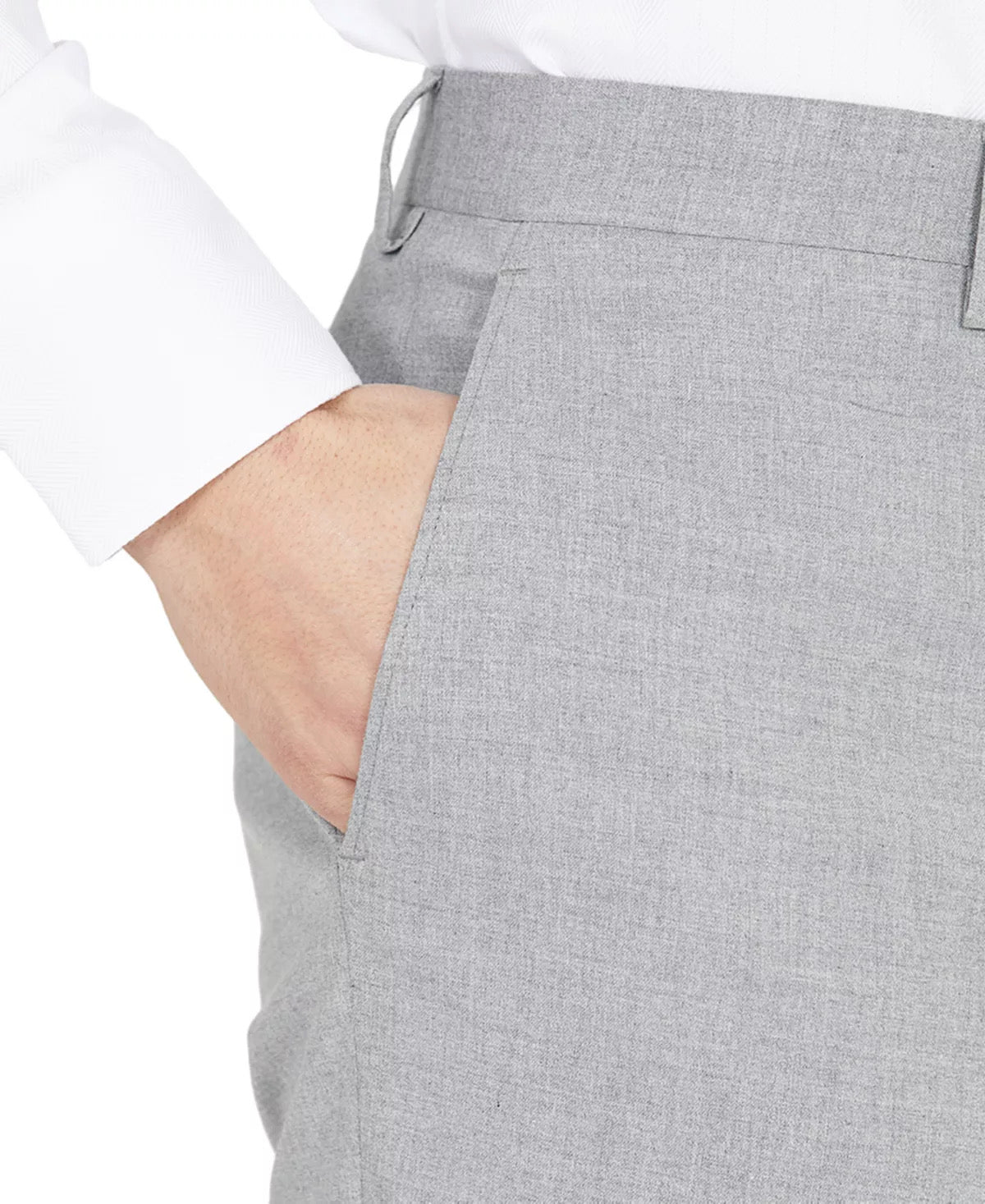 Dkny Mens Modern fit Dress Pants 32 / 34 Light Grey Solid Stretch