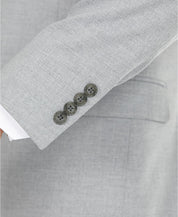 DKNY Mens Modern fit Suit Jacket Blazer 40 L Light Grey Solid Stretch