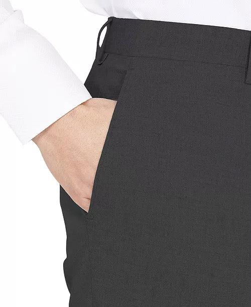 Dkny Mens Modern fit Dress Pants 33 / 30 Charcoal Grey Solid Stretch