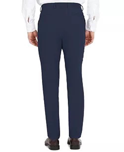 DKNY Mens Modern fit Dress Pants 36 / 34 Navy Blue Stretch